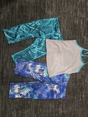 Old Navy Teal & Blue Girls' Active Matching Sets